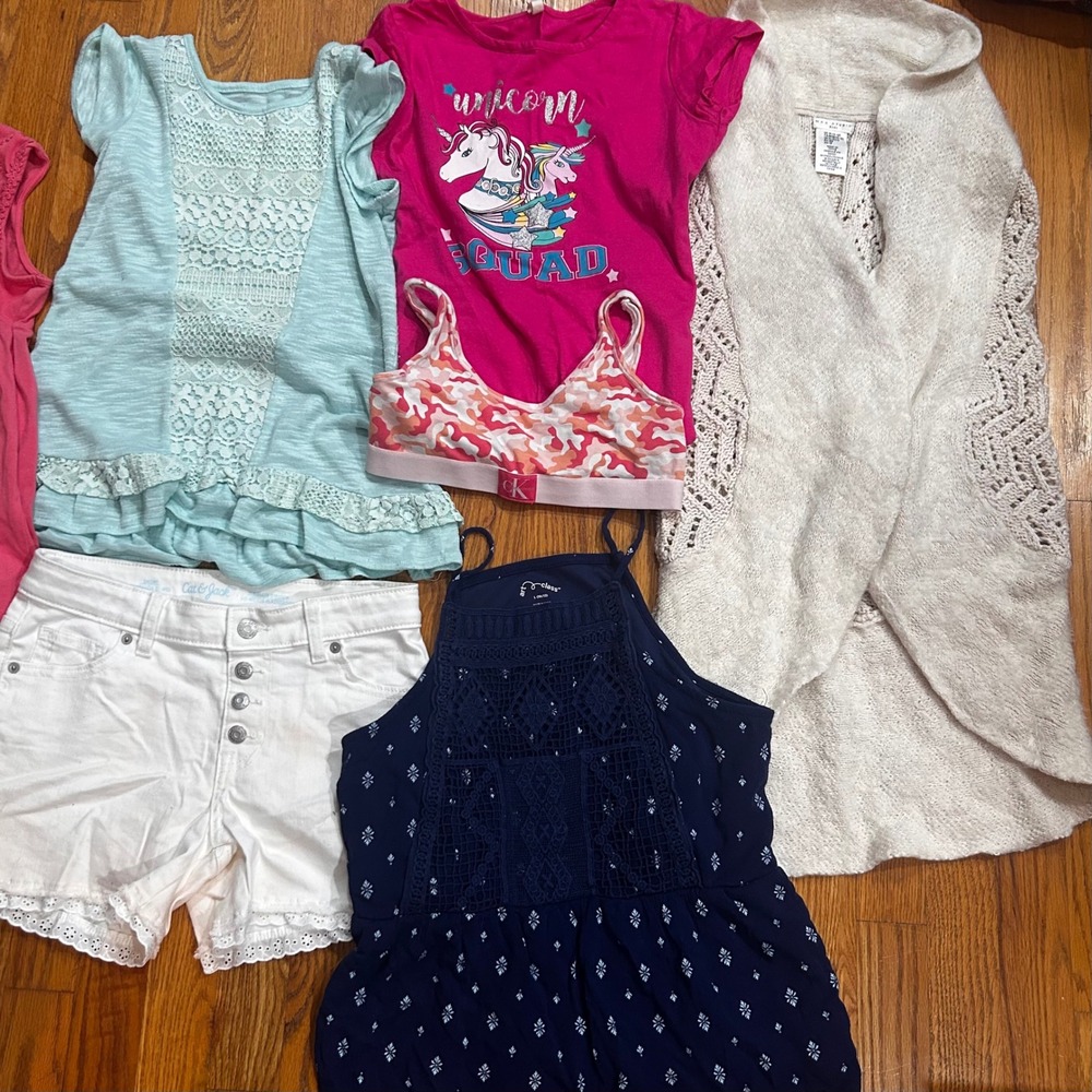 Girls Kids Clothes Back To School Lot 41pc 10-12 Crazy 8s, Justice Trendy